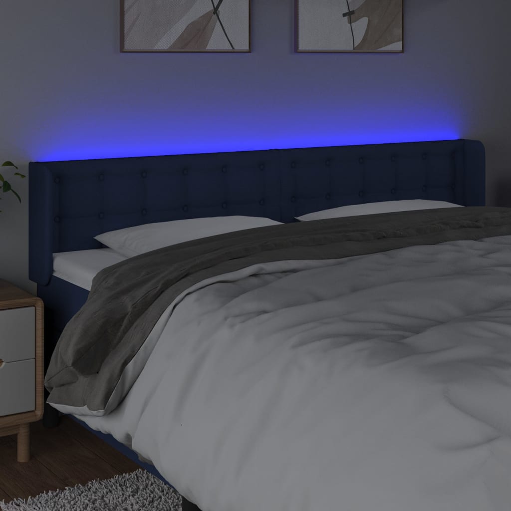 LED uzglavlje plavo 203x16x78/88 cm od tkanine