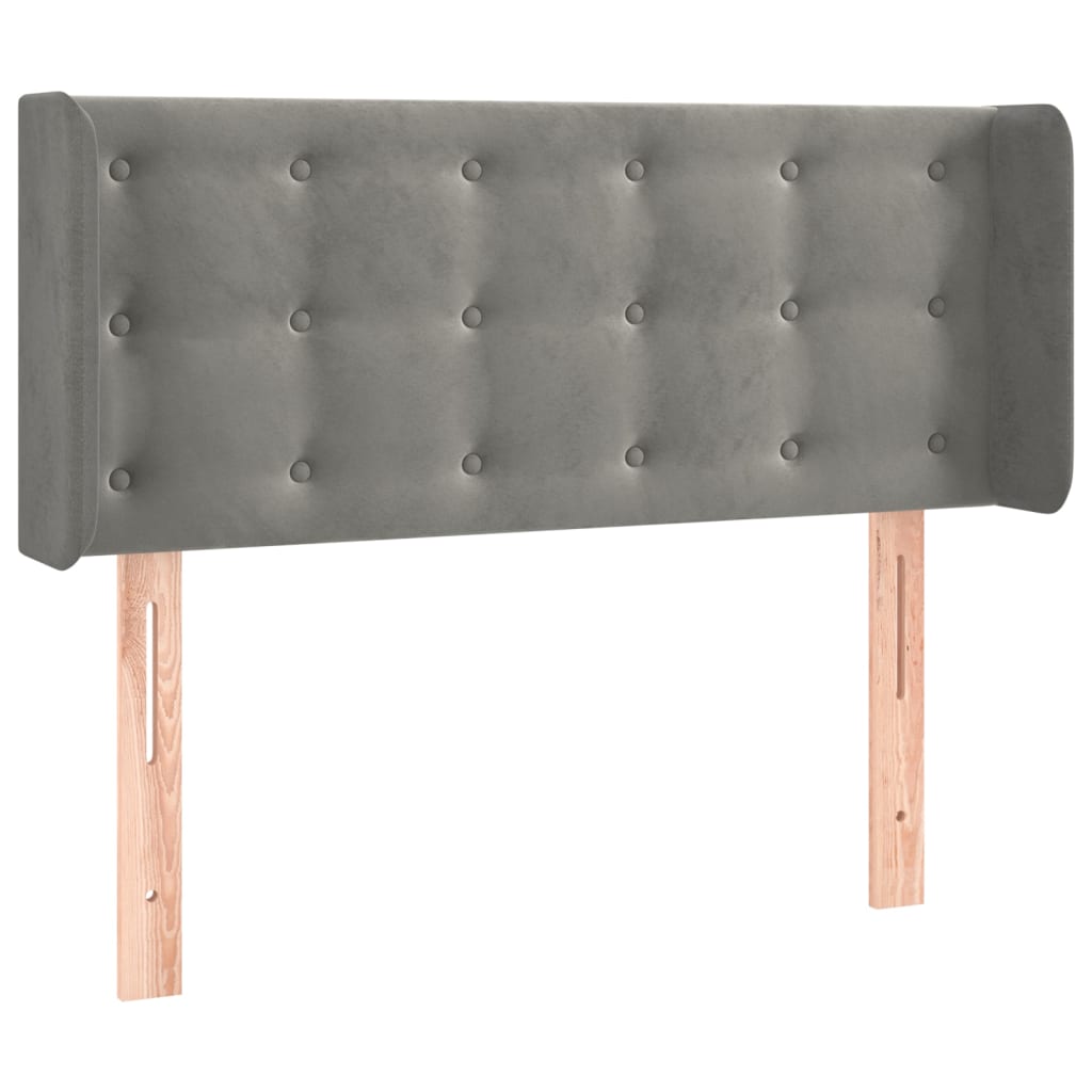 LED uzglavlje svjetlosivo 93x16x78/88 cm baršunasto