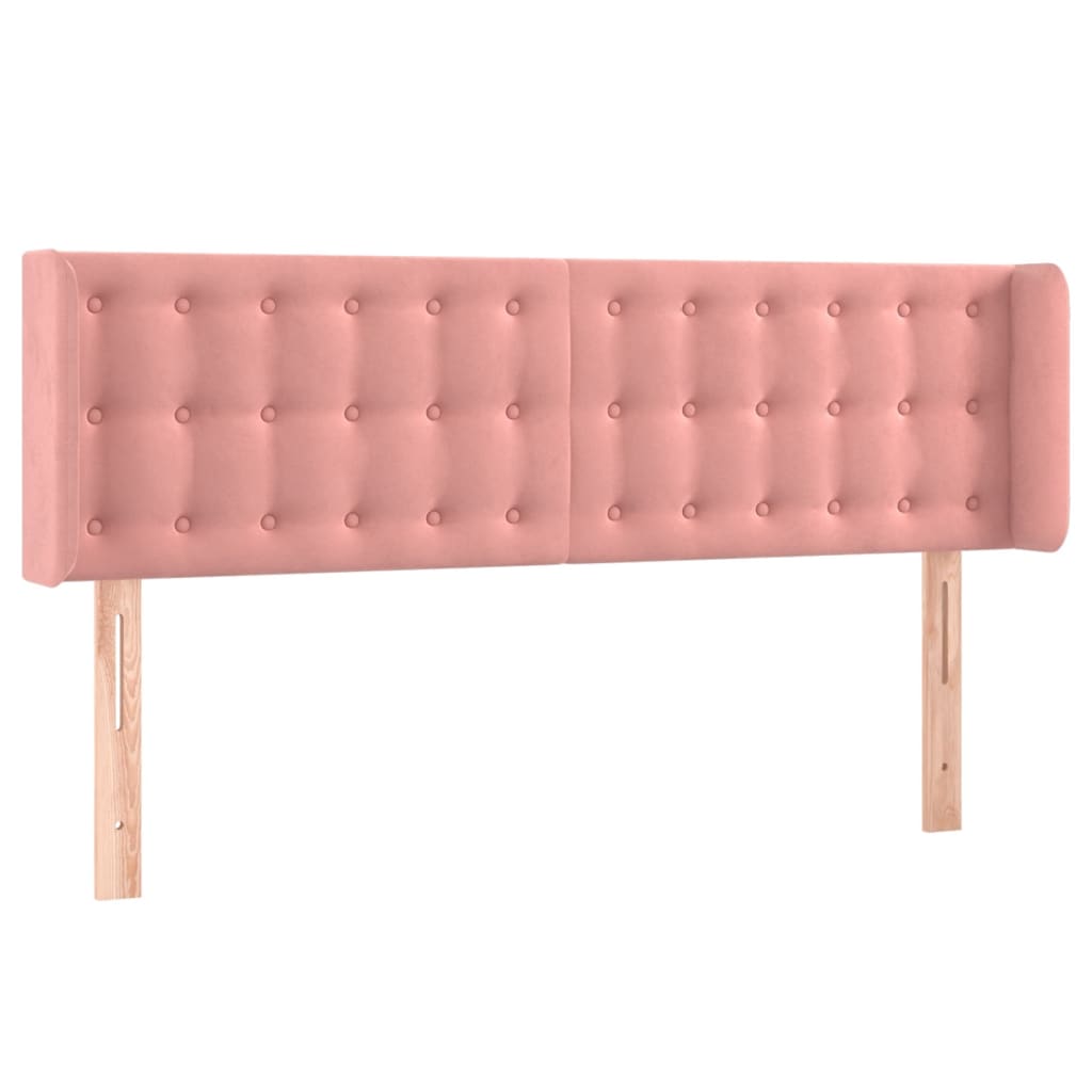 LED uzglavlje ružičasto 147x16x78/88 cm baršunasto