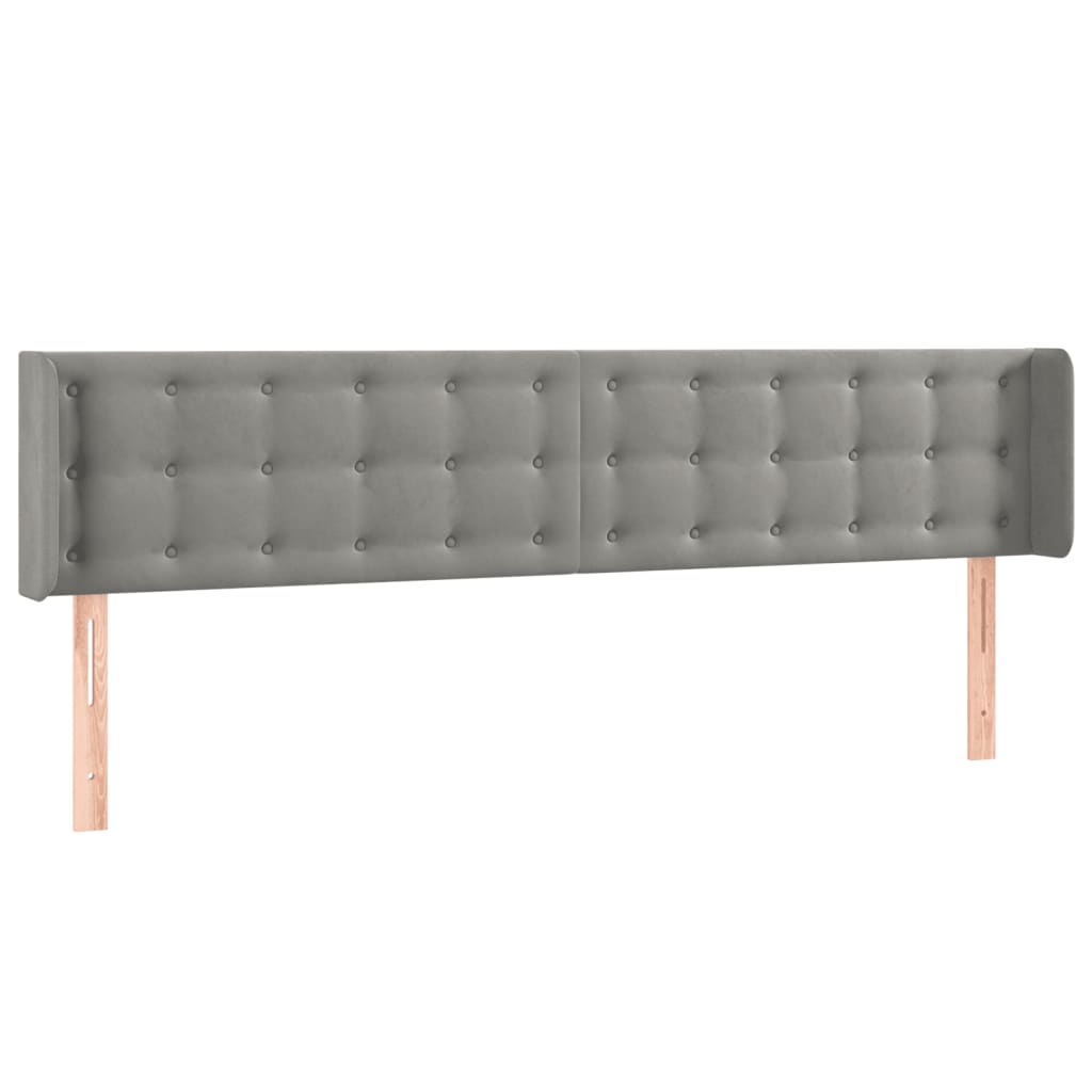LED uzglavlje svjetlosivo 163x16x78/88 cm baršunasto