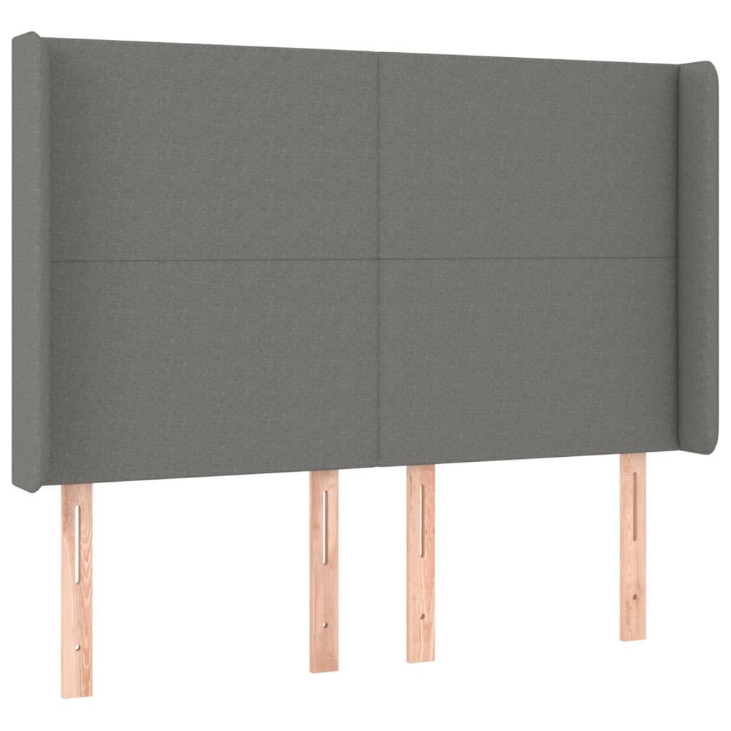 LED uzglavlje tamnosivo 147 x 16 x 118/128 cm od tkanine