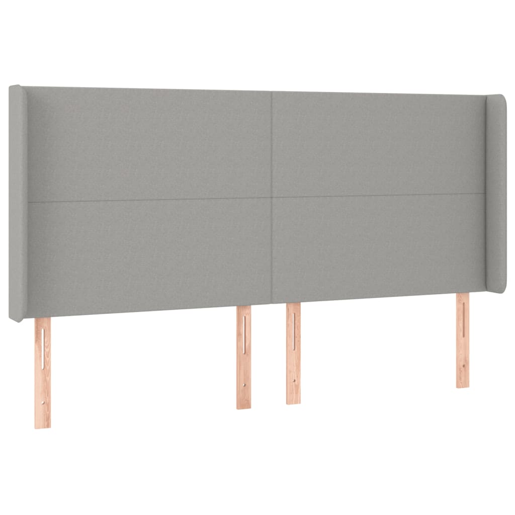 LED uzglavlje svjetlosivo 163 x 16 x 118/128 cm od tkanine