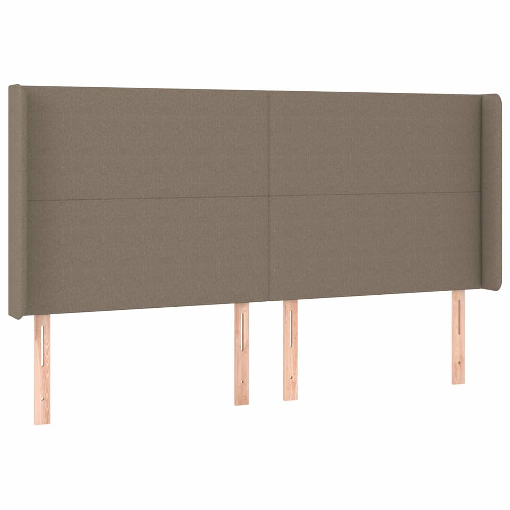 LED uzglavlje smeđesivo 163 x 16 x 118/128 cm od tkanine