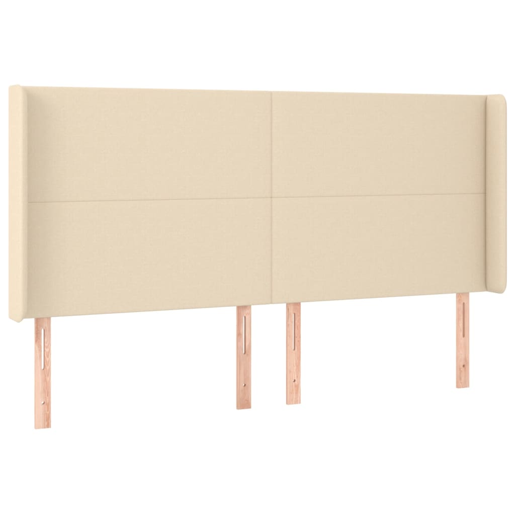 LED uzglavlje krem 183 x 16 x 118/128 cm od tkanine