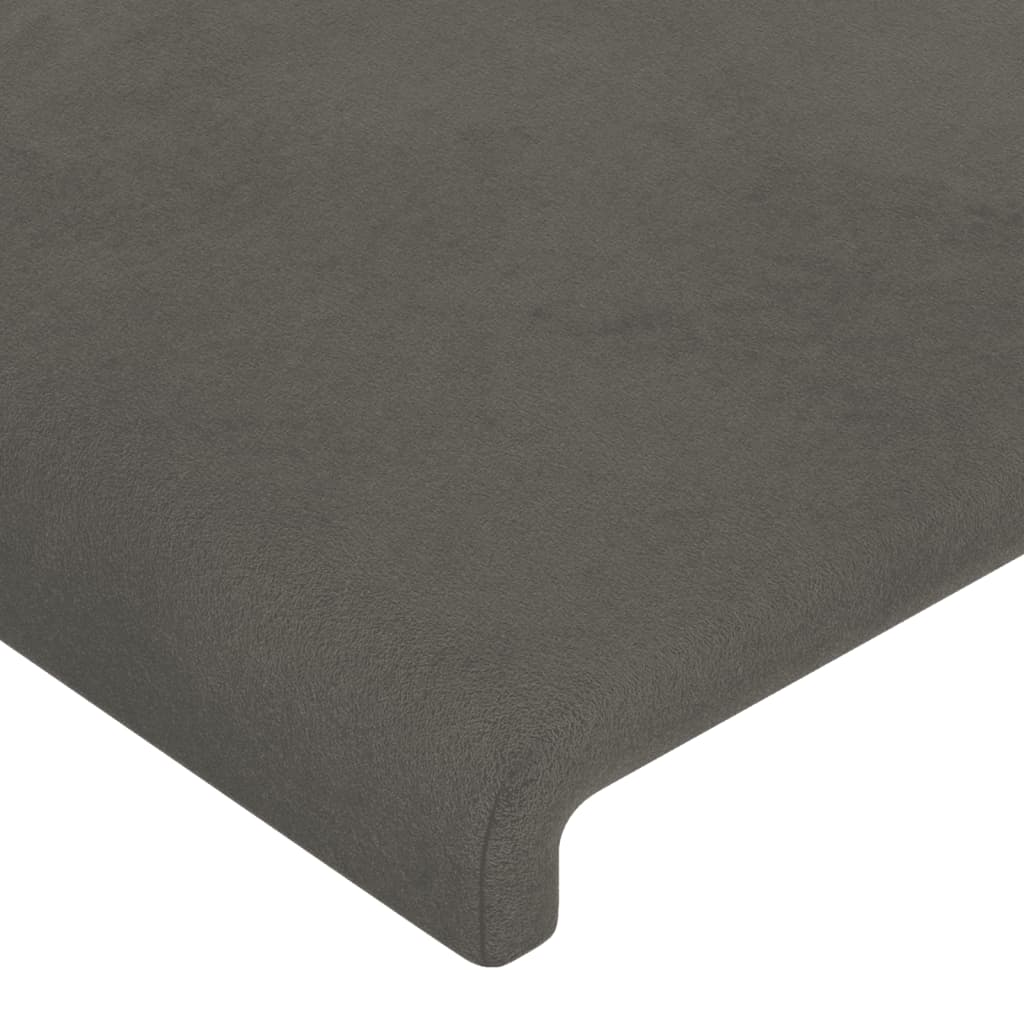 LED uzglavlje tamnosivo 147x16x118/128 cm baršunasto