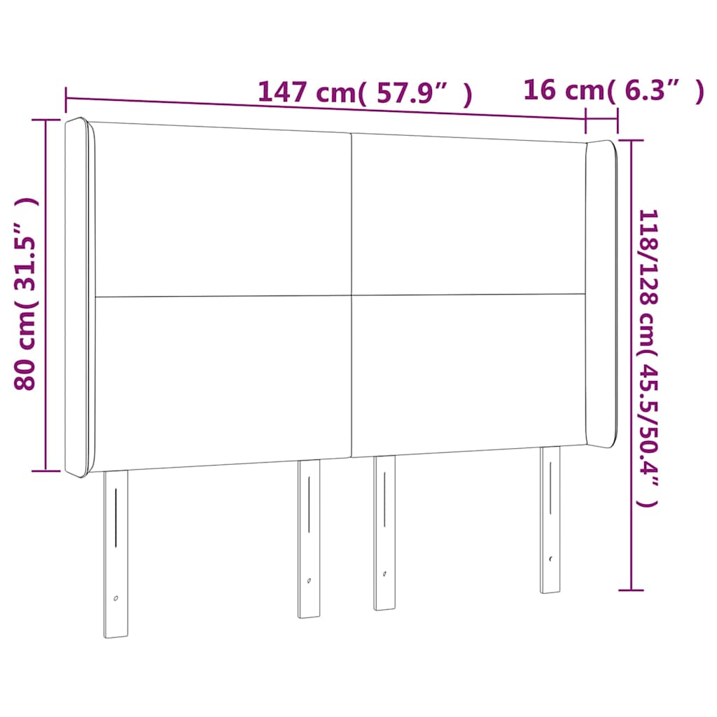 LED uzglavlje tamnozeleno 147x16x118/128 cm baršunasto