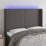 LED uzglavlje sivo 147x16x118/128 cm od umjetne kože