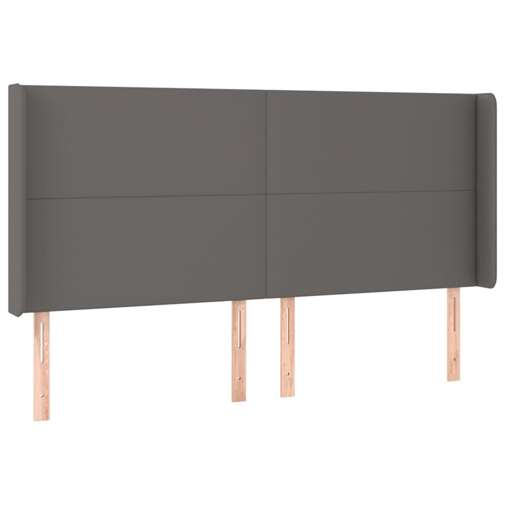 LED uzglavlje sivo 163x16x118/128 cm od umjetne kože