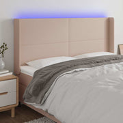 LED uzglavlje boja cappuccina 163x16x118/128cm od umjetna koža