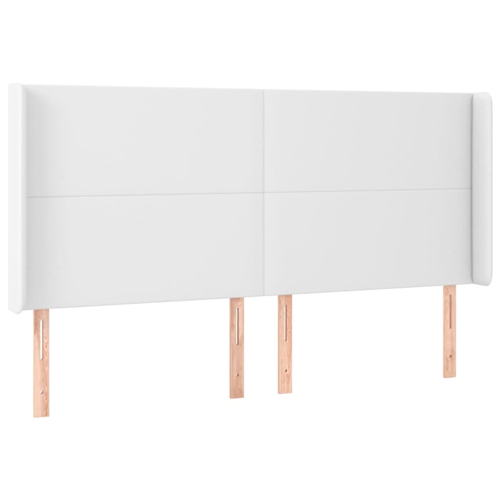 LED uzglavlje bijelo 183x16x118/128 cm od umjetne kože