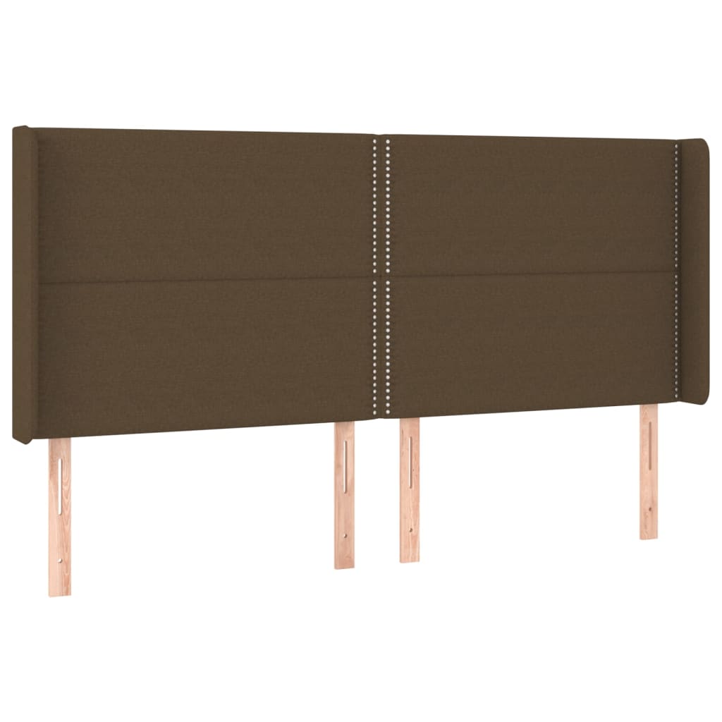 LED uzglavlje tamnosmeđe 203x16x118/128 cm od tkanine