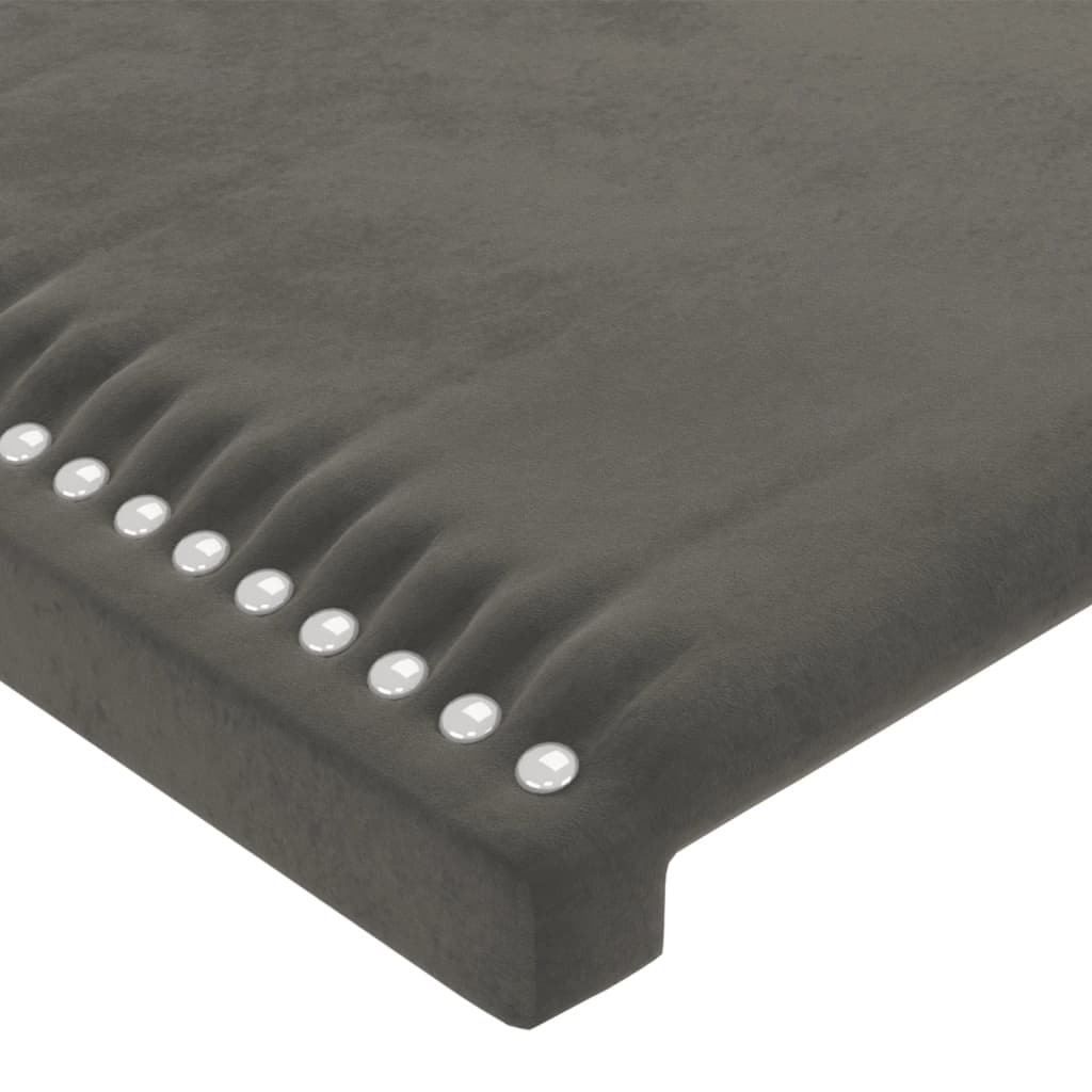 LED uzglavlje tamnosivo 93x16x118/128 cm baršunasto