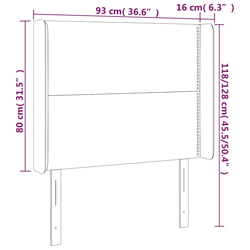 LED uzglavlje tamnozeleno 93x16x118/128 cm baršunasto