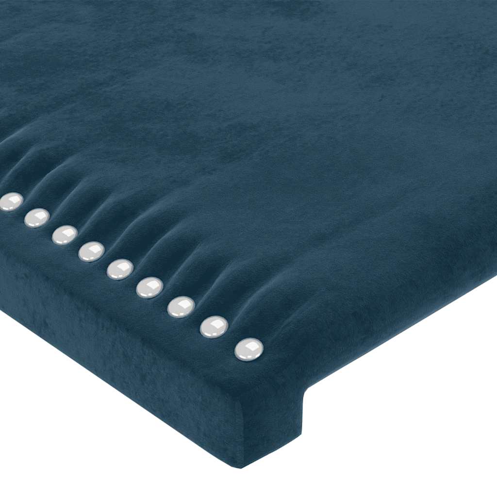 LED uzglavlje tamnoplavo 103x16x118/128 cm baršunasto