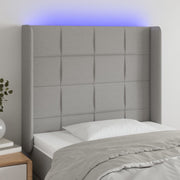 LED uzglavlje svjetlosivo 103 x 16 x 118/128 cm od tkanine