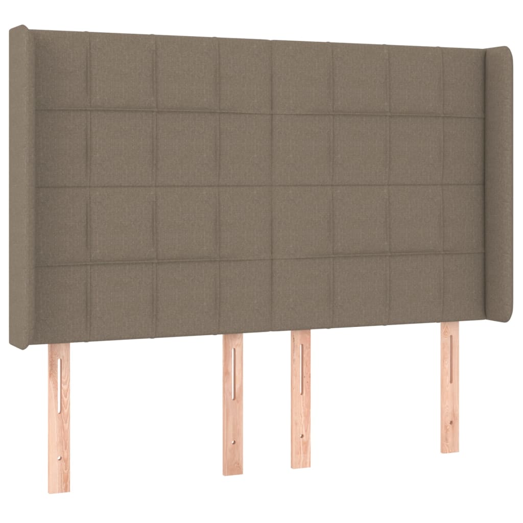 LED uzglavlje smeđesivo 147 x 16 x 118/128 cm od tkanine