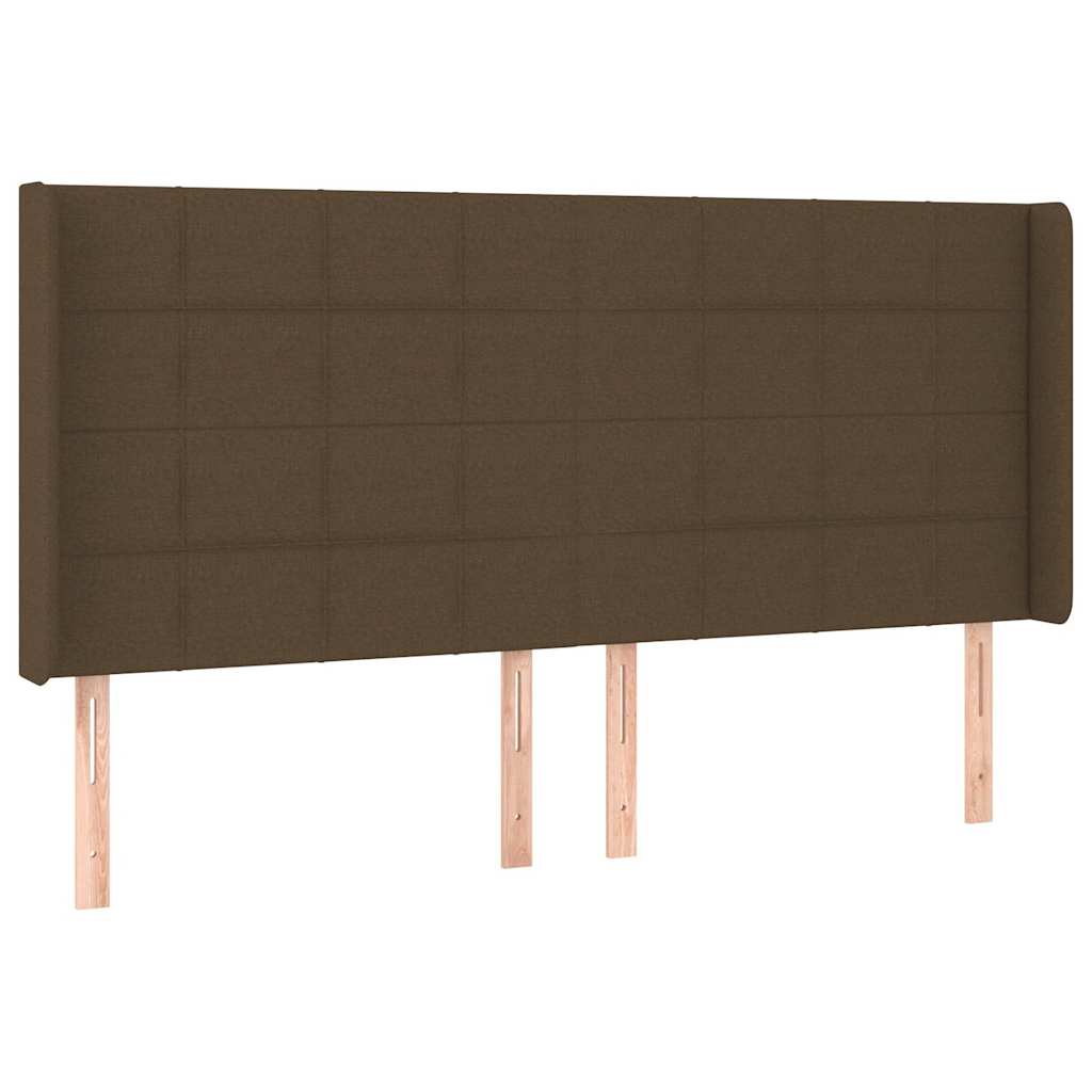 LED uzglavlje tamnosmeđe 163x16x118/128 cm od tkanine