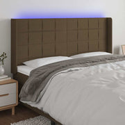 LED uzglavlje tamnosmeđe 163x16x118/128 cm od tkanine
