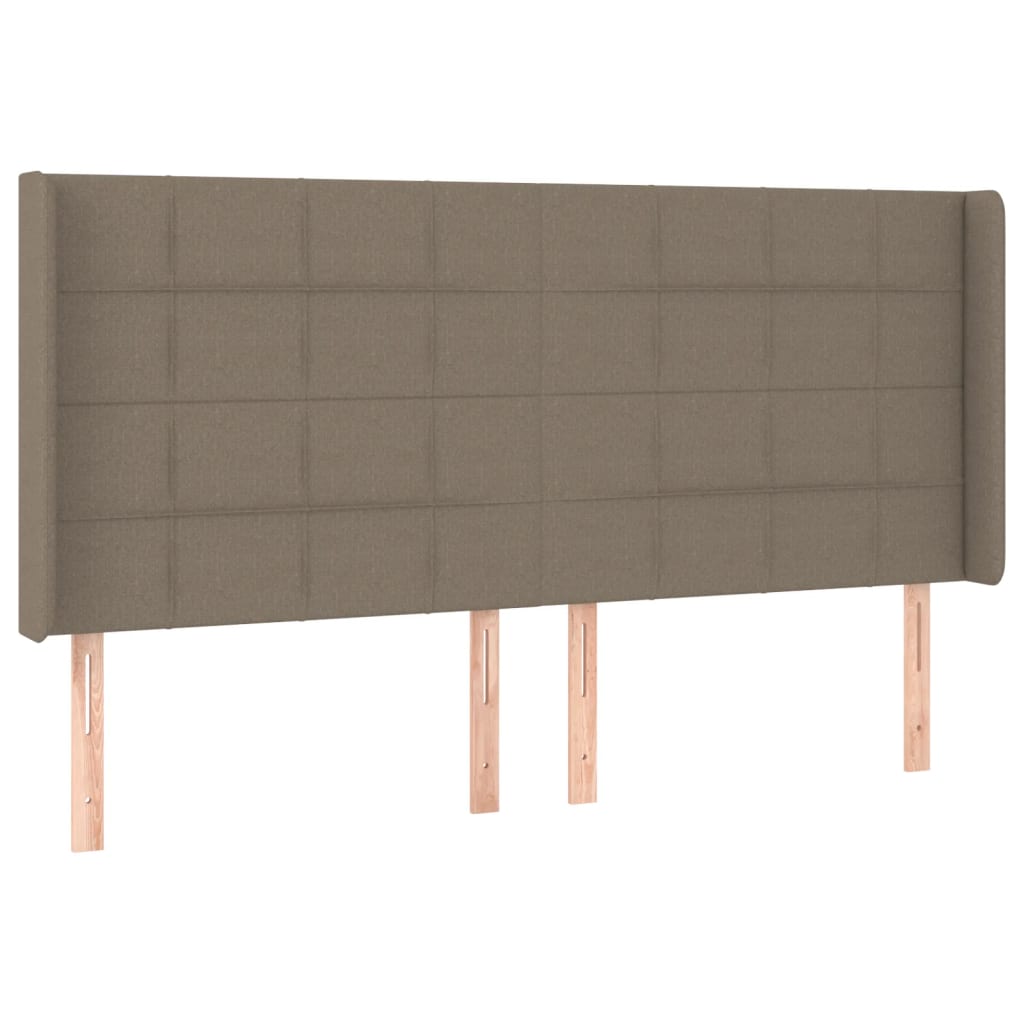 LED uzglavlje smeđesivo 183 x 16 x 118/128 cm od tkanine