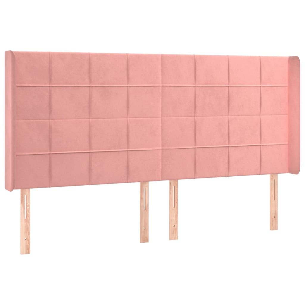 LED uzglavlje Ružičasta 163x16x118/128 cm baršunasto