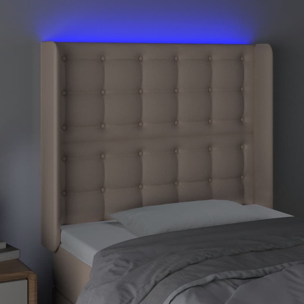 LED uzglavlje boja cappuccina 93x16x118/128 cm od umjetne kože