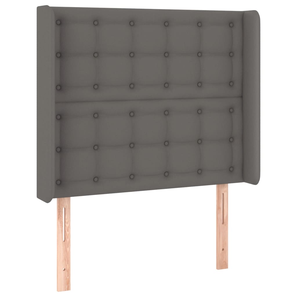 LED uzglavlje sivo 103x16x118/128 cm od umjetne kože
