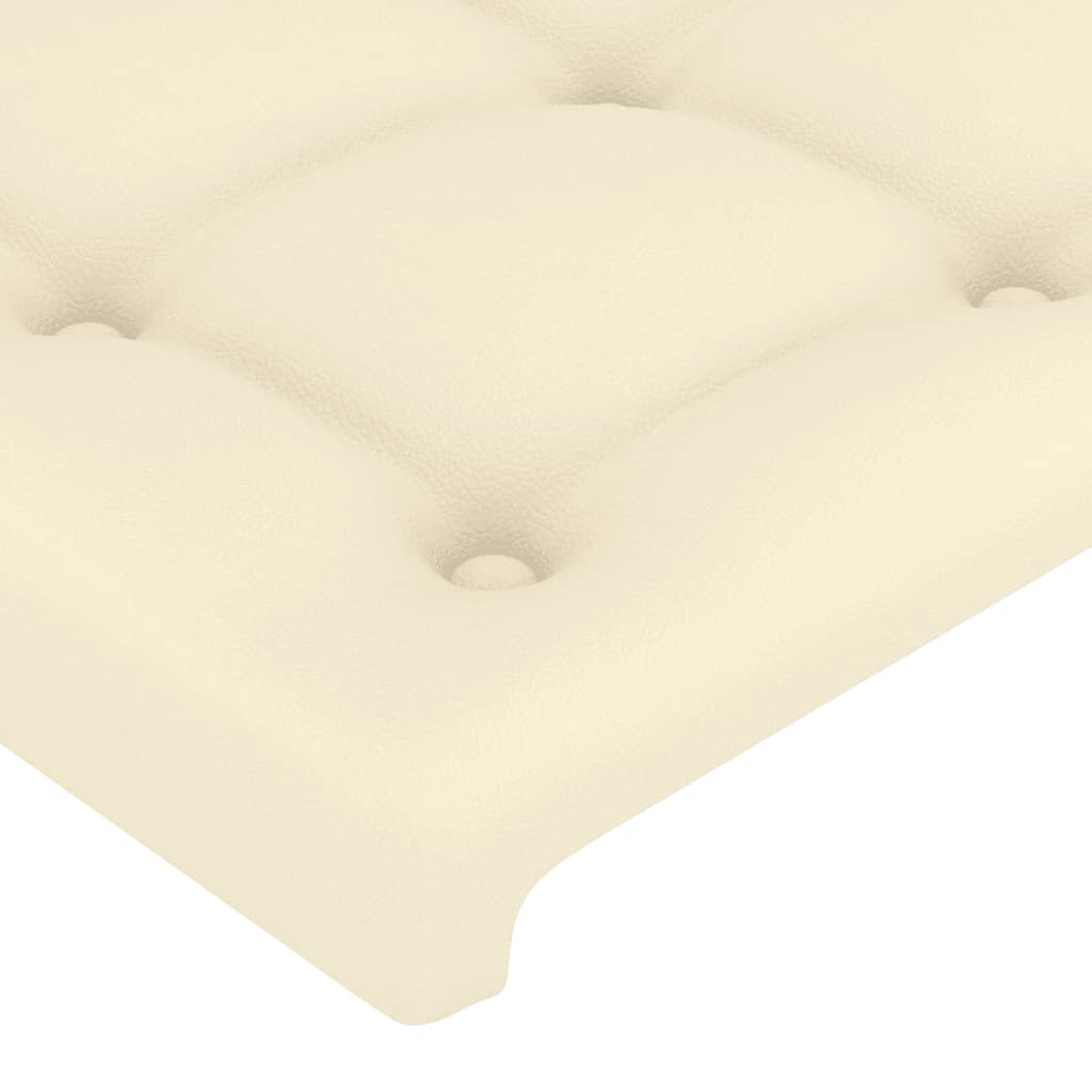 LED uzglavlje krem 183 x 16 x 118/128 cm od umjetne kože