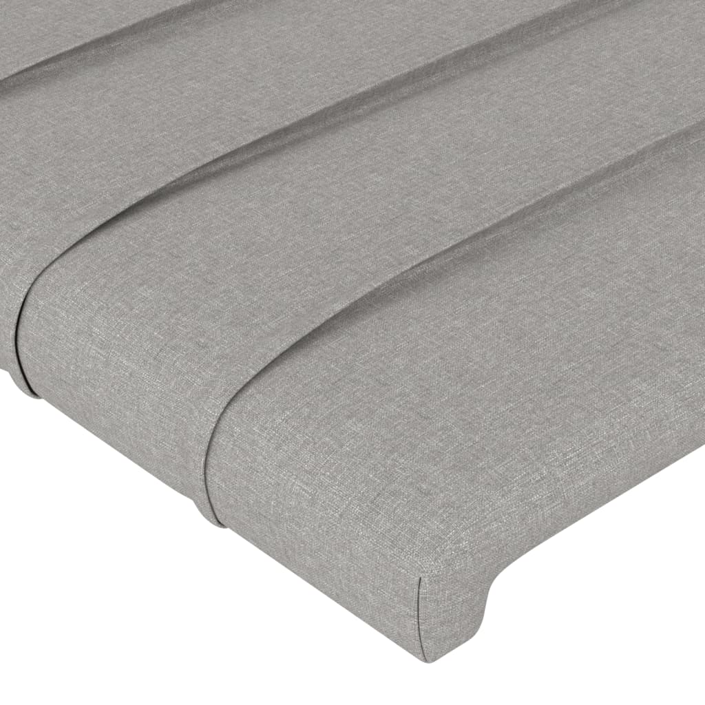 LED uzglavlje svjetlosivo 83 x 16 x 118/128 cm od tkanine