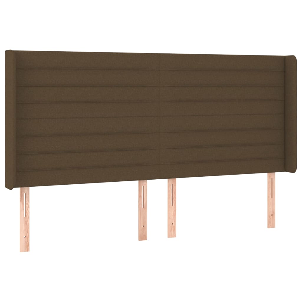 LED uzglavlje tamnosmeđe 163x16x118/128 cm od tkanine