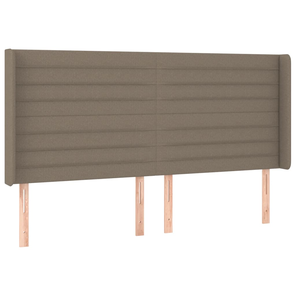 LED uzglavlje smeđesivo 163 x 16 x 118/128 cm od tkanine