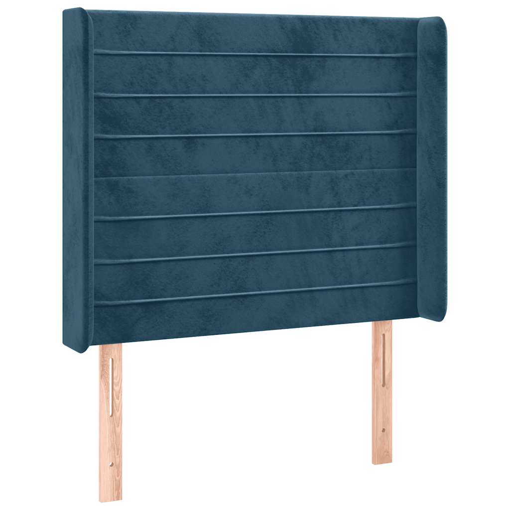 LED uzglavlje tamnoplavo 93x16x118/128 cm baršunasto