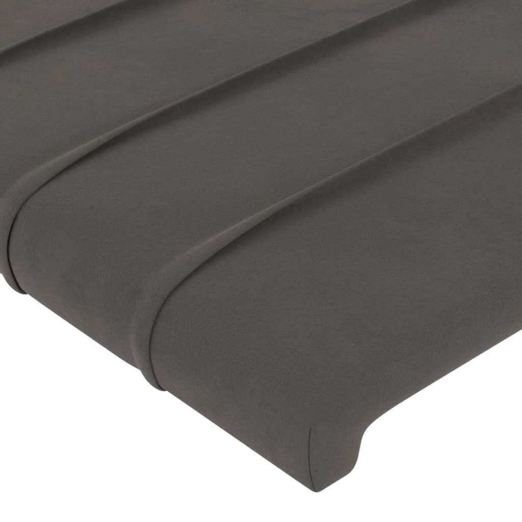 LED uzglavlje tamnosivo 183 x 16 x 118/128 cm baršunasto