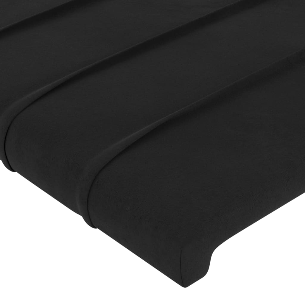 LED uzglavlje crno 203 x 16 x 118/128 cm baršunasto