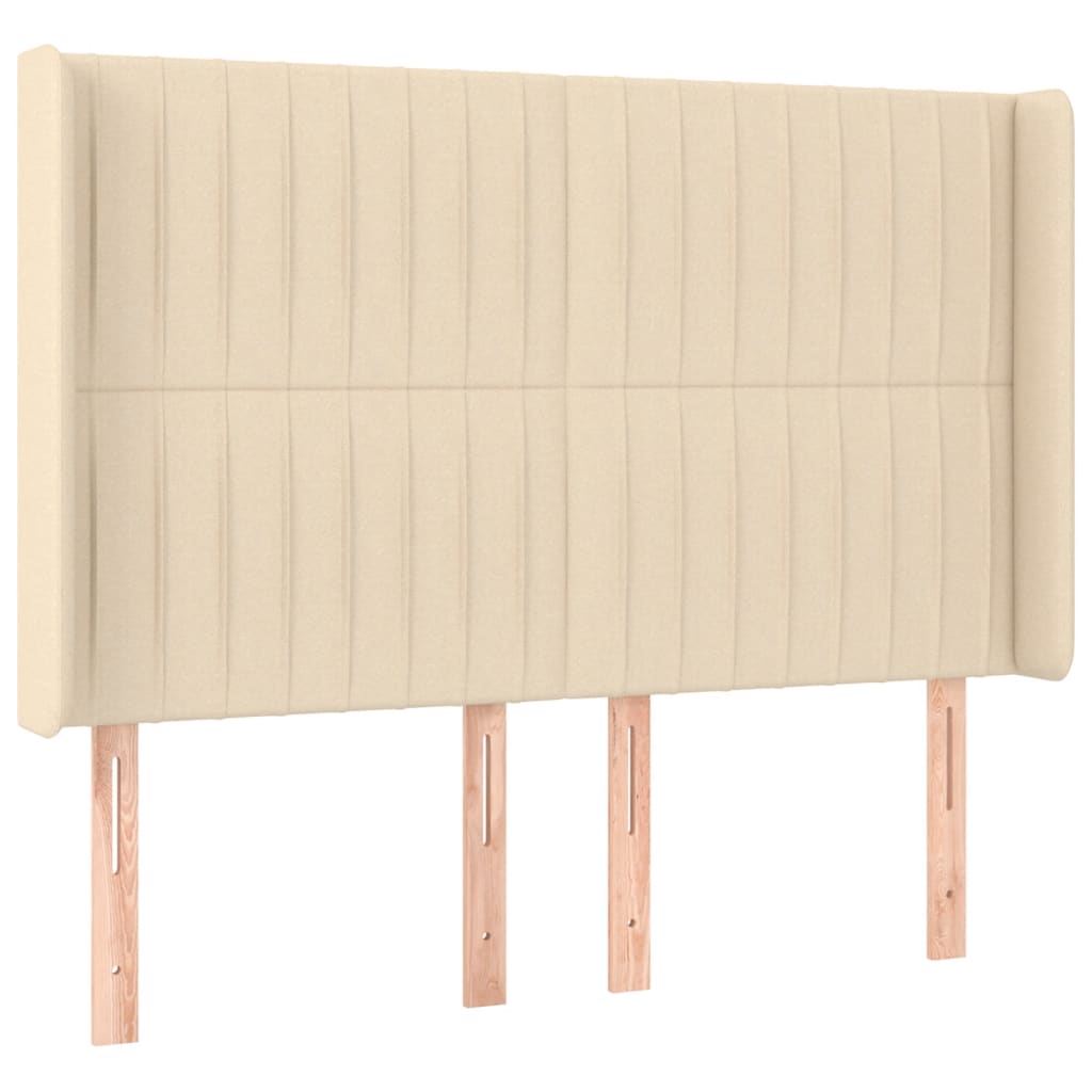 LED uzglavlje krem 147 x 16 x 118/128 cm od tkanine