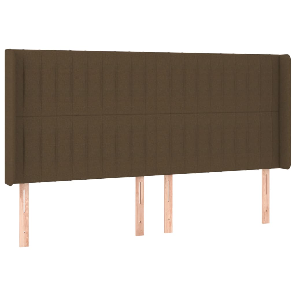 LED uzglavlje tamnosmeđe 183x16x118/128 cm od tkanine