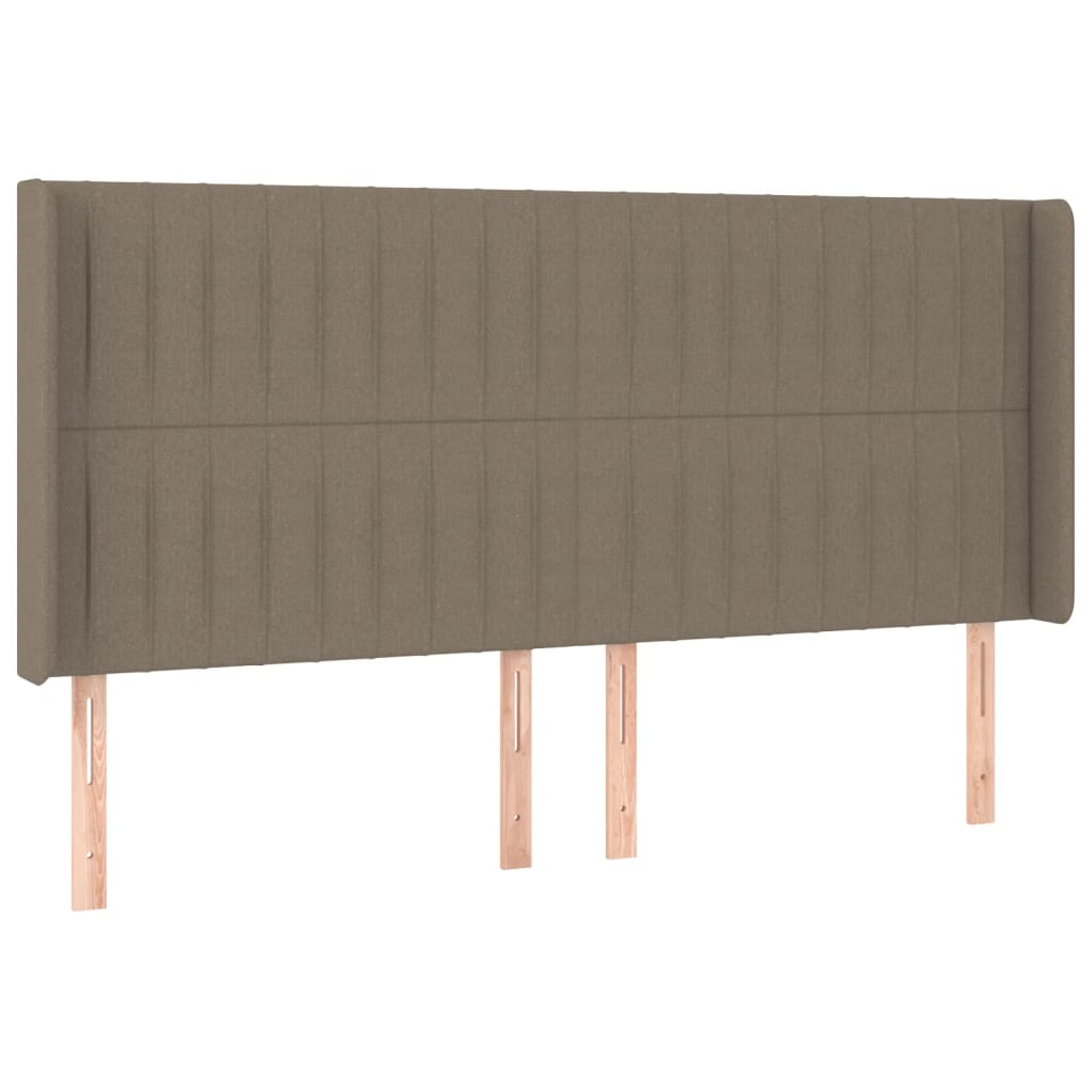 LED uzglavlje smeđesivo 183 x 16 x 118/128 cm od tkanine