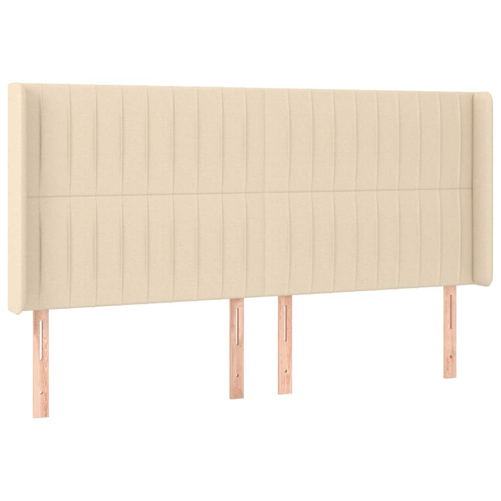 LED uzglavlje krem 183 x 16 x 118/128 cm od tkanine
