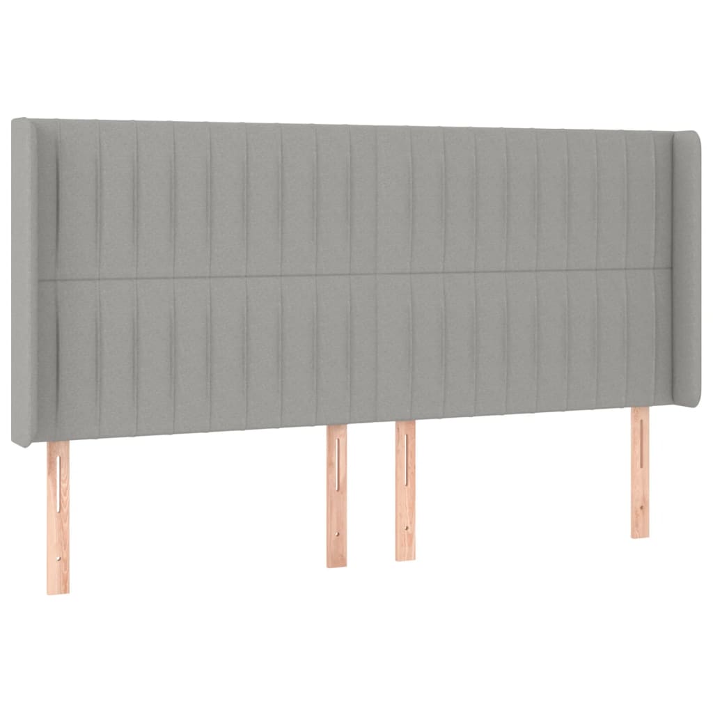 LED uzglavlje svjetlosivo 203 x 16 x 118/128 cm od tkanine