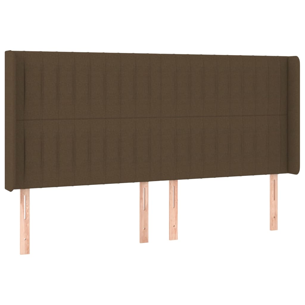 LED uzglavlje tamnosmeđe 203x16x118/128 cm od tkanine