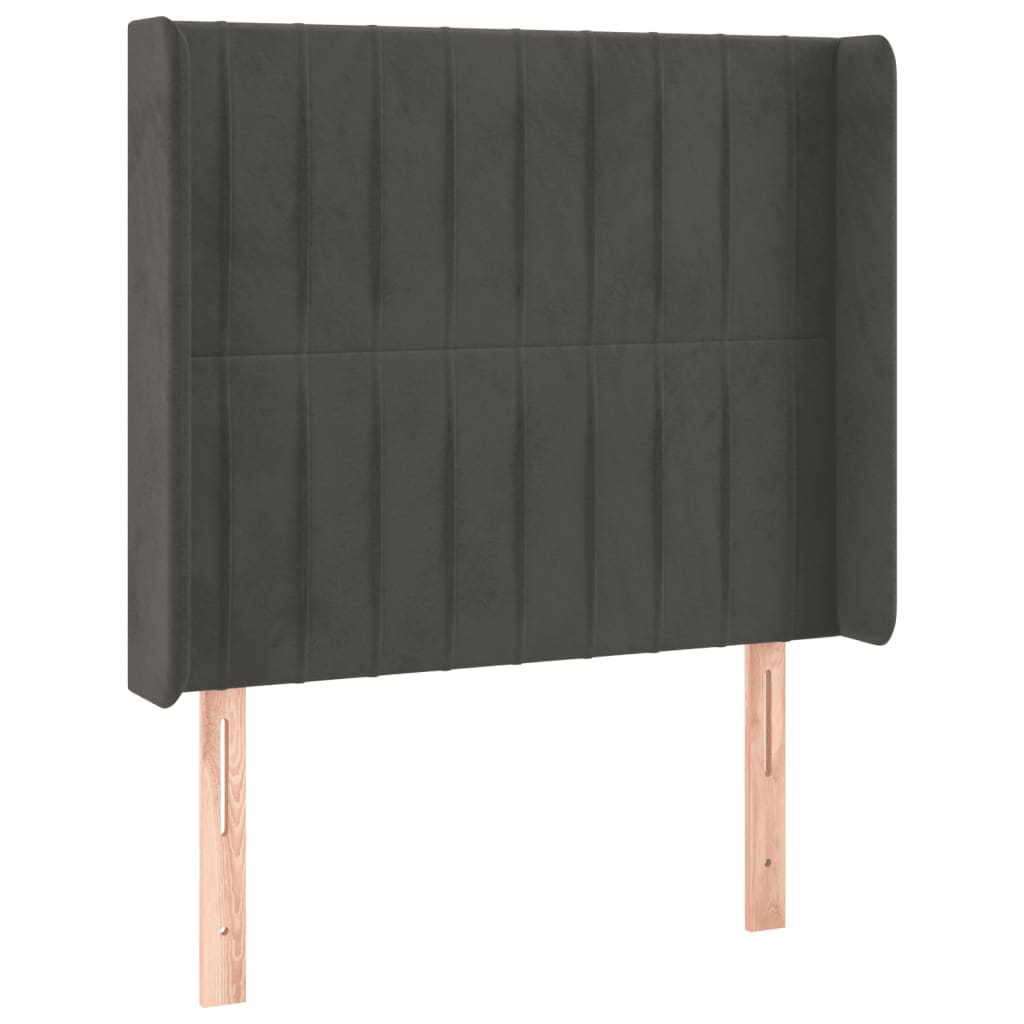 LED uzglavlje tamnosivo 83x16x118/128 cm baršunasto
