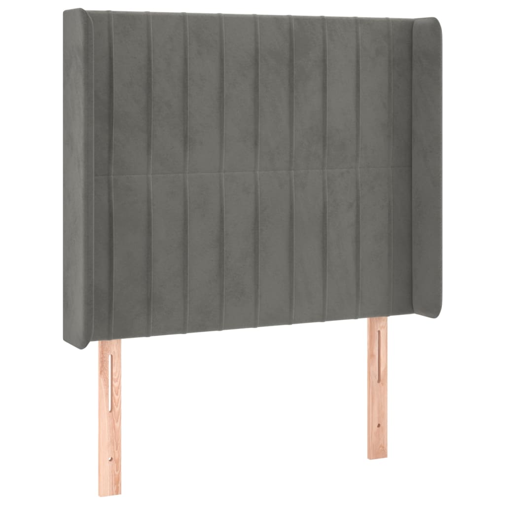 LED uzglavlje svjetlosivo 93 x 16 x 118/128 cm baršunasto