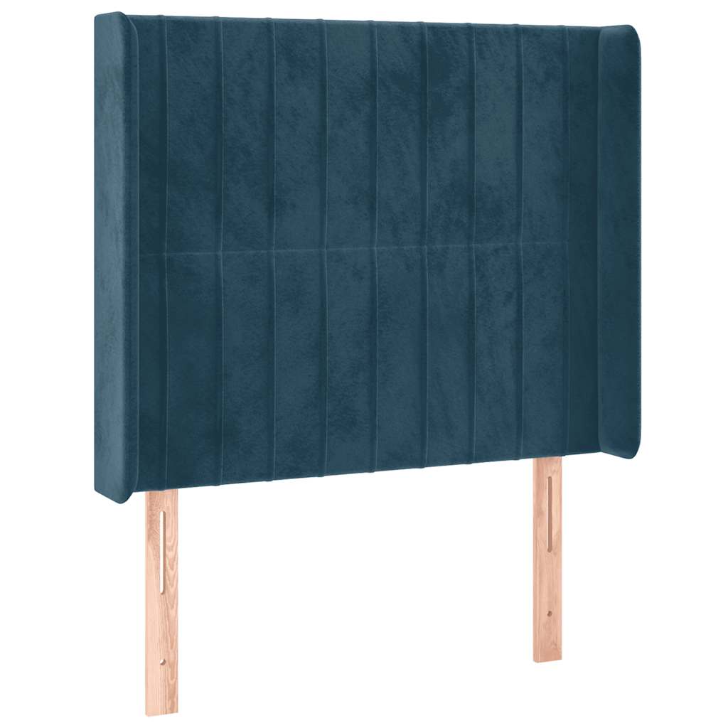 LED uzglavlje tamnoplavo 93x16x118/128 cm baršunasto