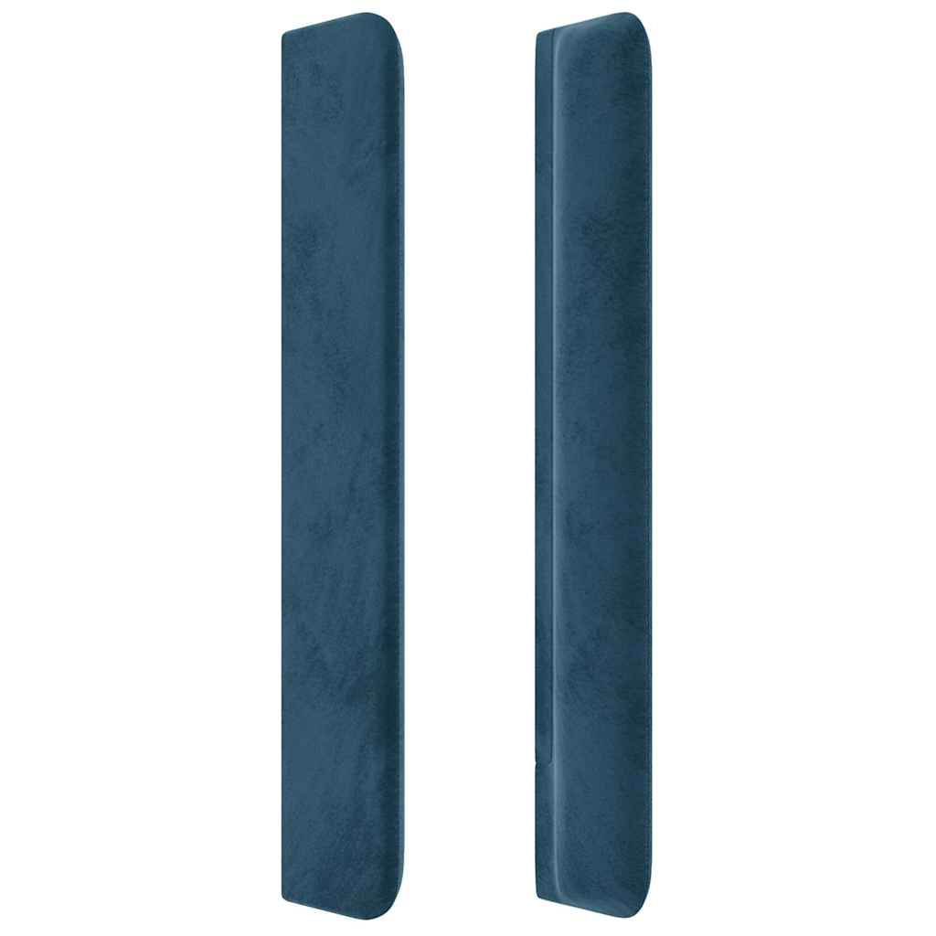 LED uzglavlje tamnoplavo 163x16x118/128 cm baršunasto
