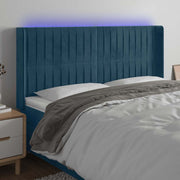 LED uzglavlje tamnoplavo 183 x 16 x 118/128 cm od tkanine