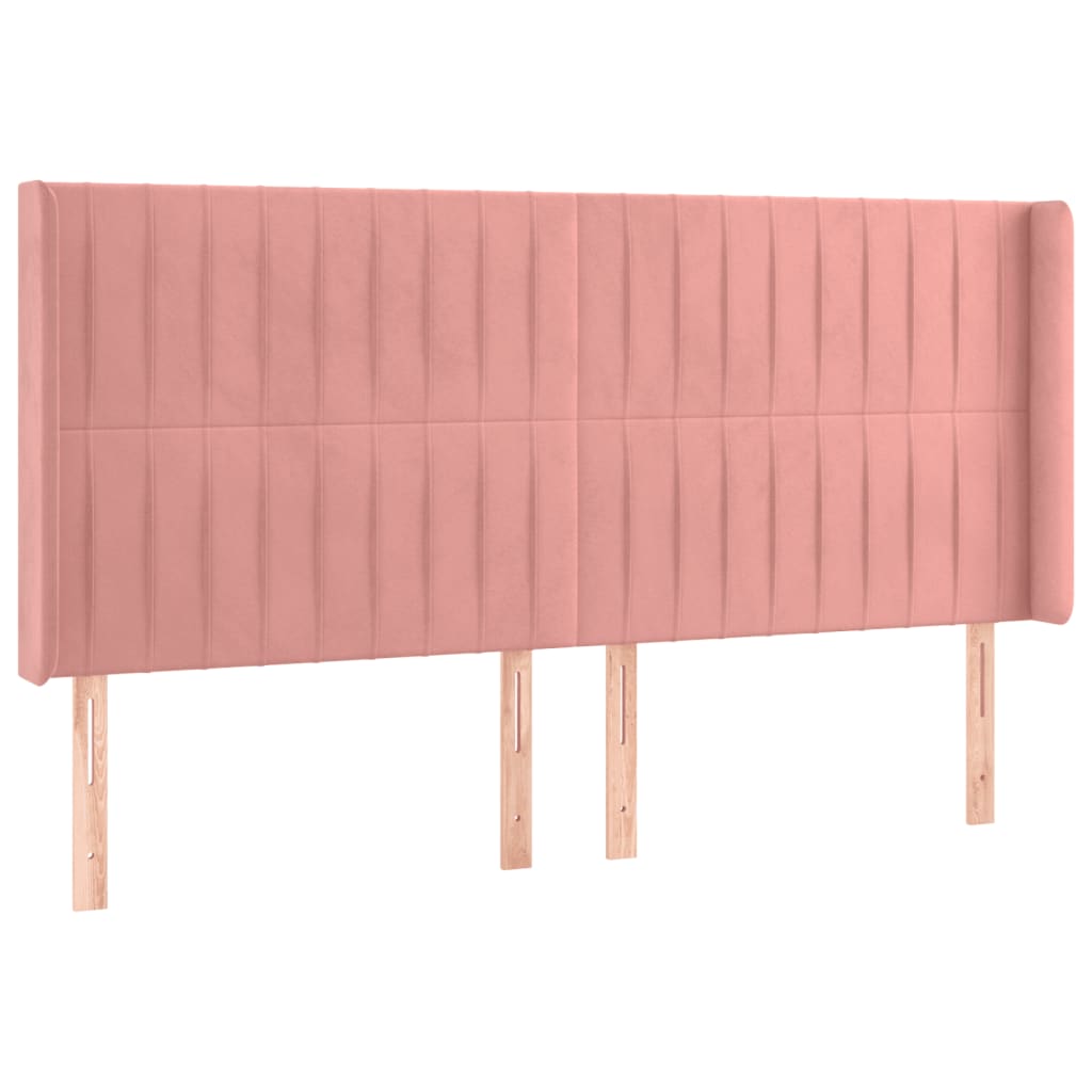 LED uzglavlje ružičasto 183x16x118/128 cm baršunasto