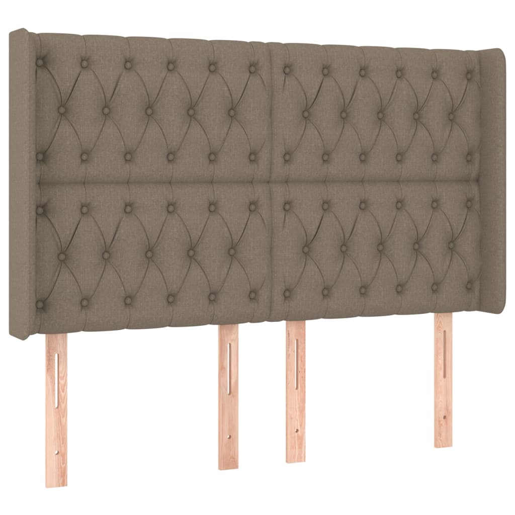 LED uzglavlje smeđesivo 163 x 16 x 118/128 cm od tkanine