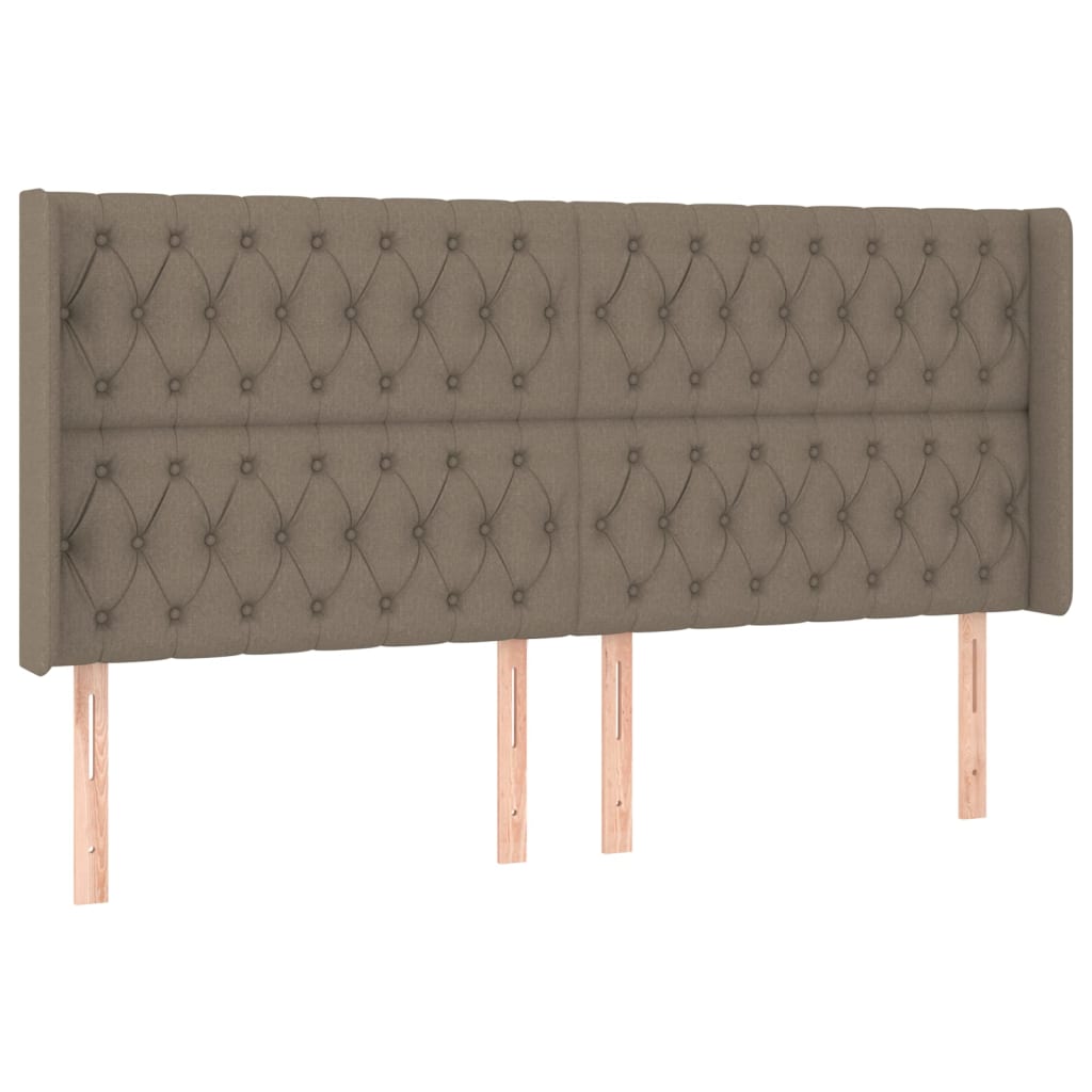 LED uzglavlje smeđesivo 183 x 16 x 118/128 cm od tkanine