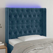 LED uzglavlje tamnoplavo 93x16x118/128 cm baršunasto