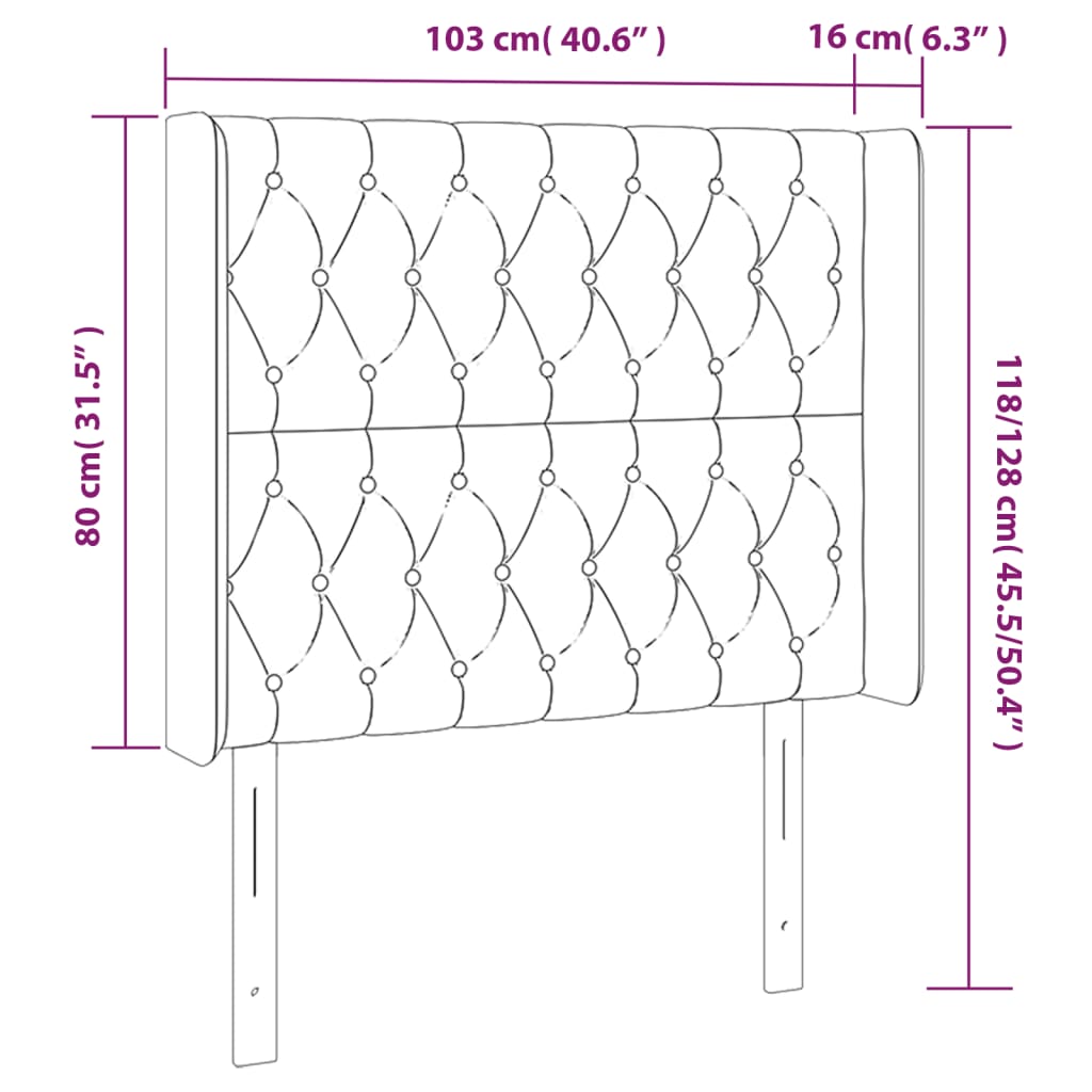 LED uzglavlje ružičasto 103x16x118/128 cm baršunasto