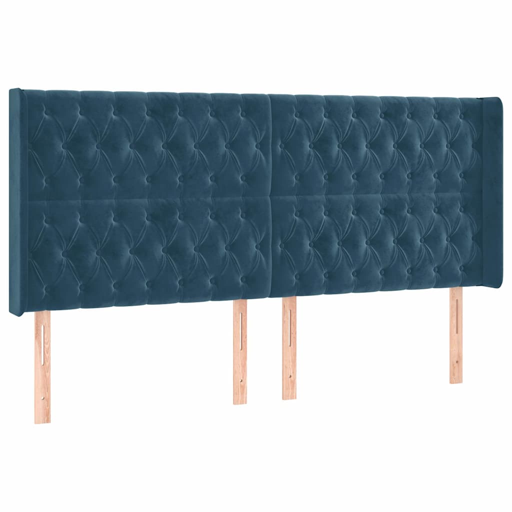 LED uzglavlje tamnoplavo 183 x 16 x 118/128 cm od tkanine